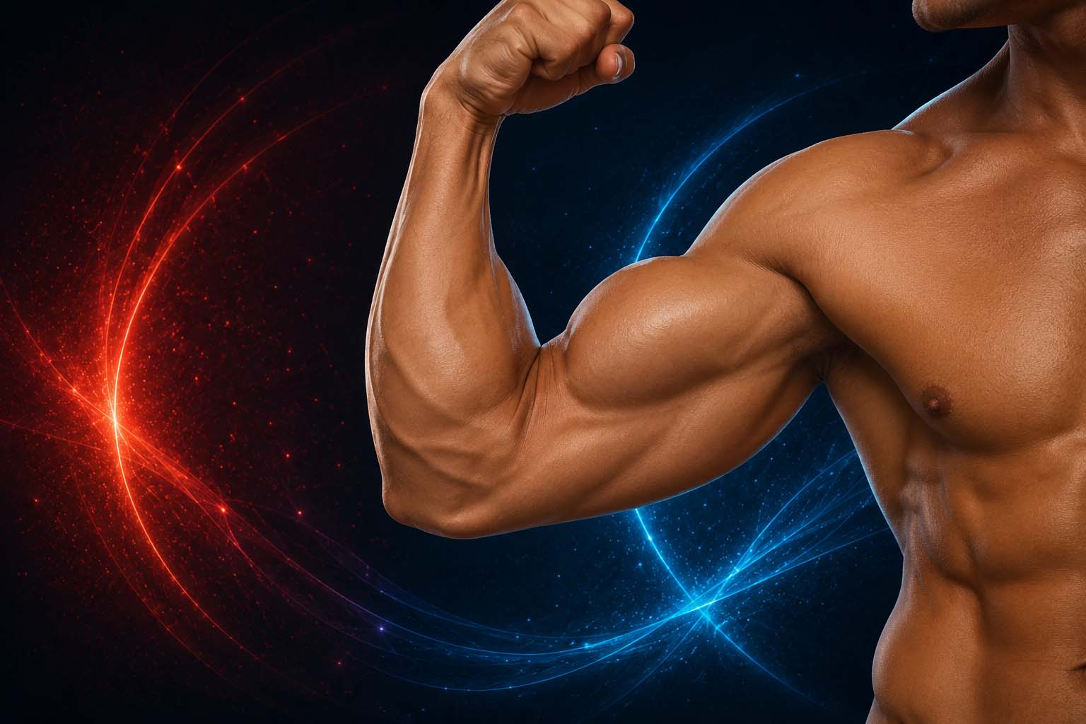 Male biceps projection with Myomodulation®