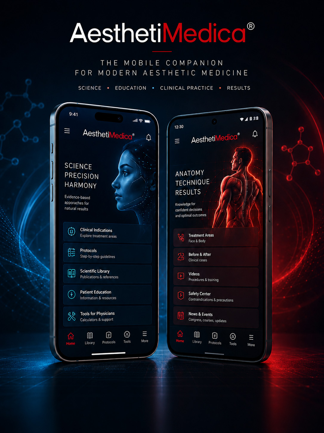 AesthetiMedica® mobile application for iPhone and Android